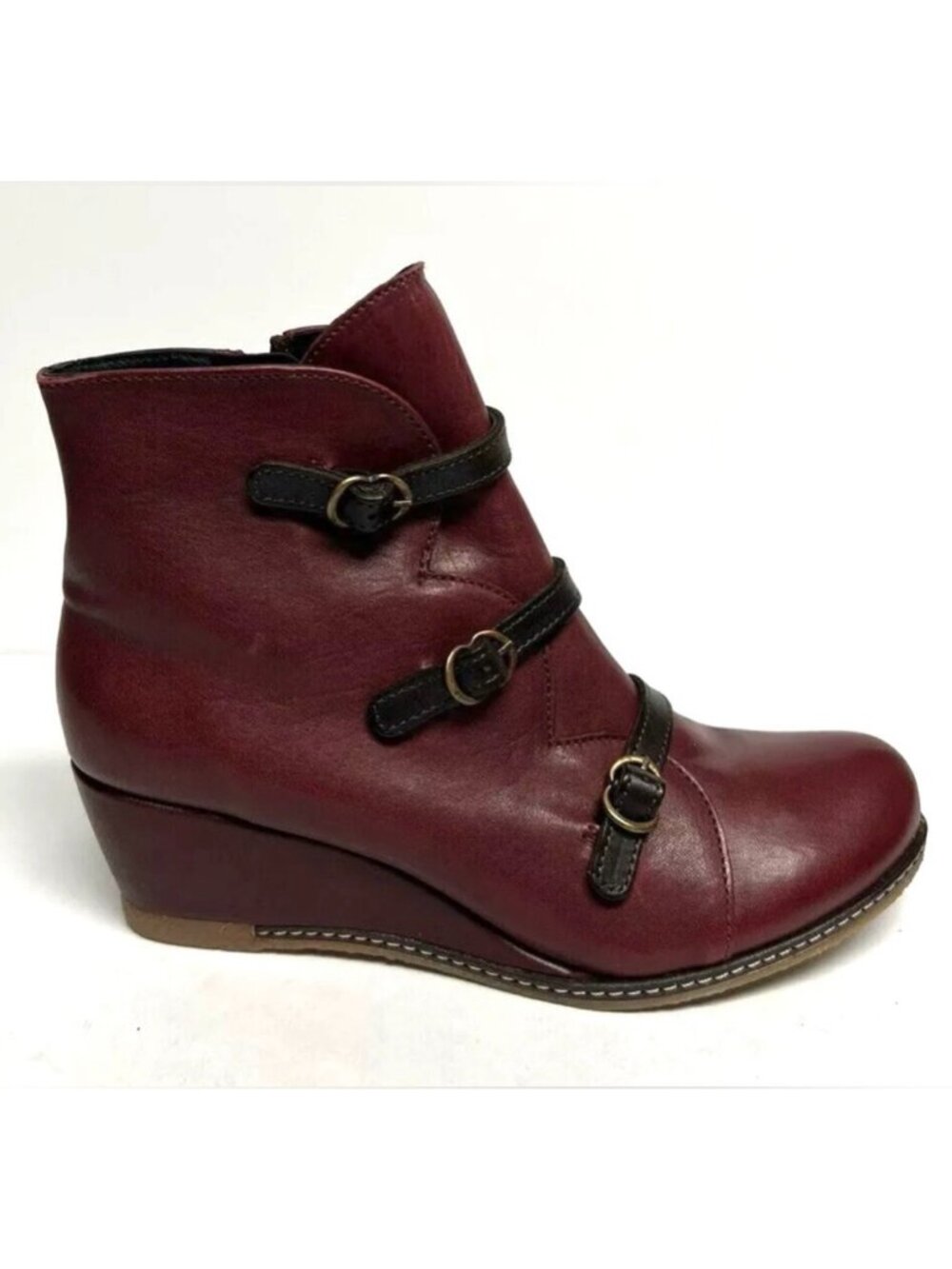 Eric Michael Womens Lena Bootie Burgundy Leather EU 40  US 9.5-10